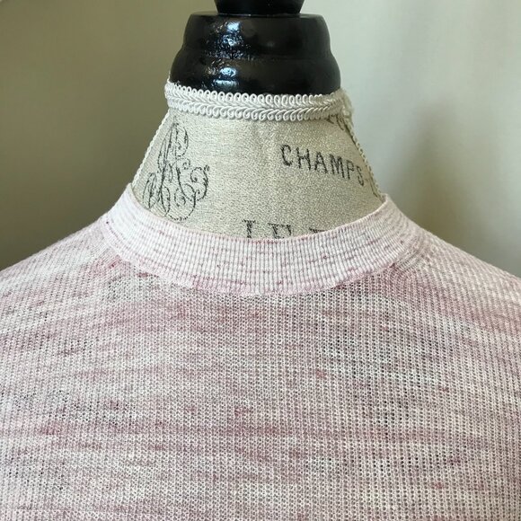 Veronica Beard Celia Sweater Womens Small Pink Crew Neck 3/4 Sleeve Linen Blend - Picture 7 of 13